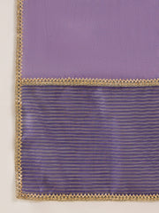 Elegant Purple Kurta Set with Sheer Dupatta