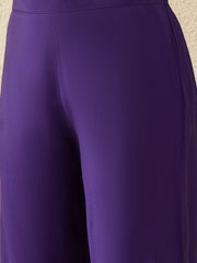 Elegant Purple Kurta Set with Sheer Dupatta