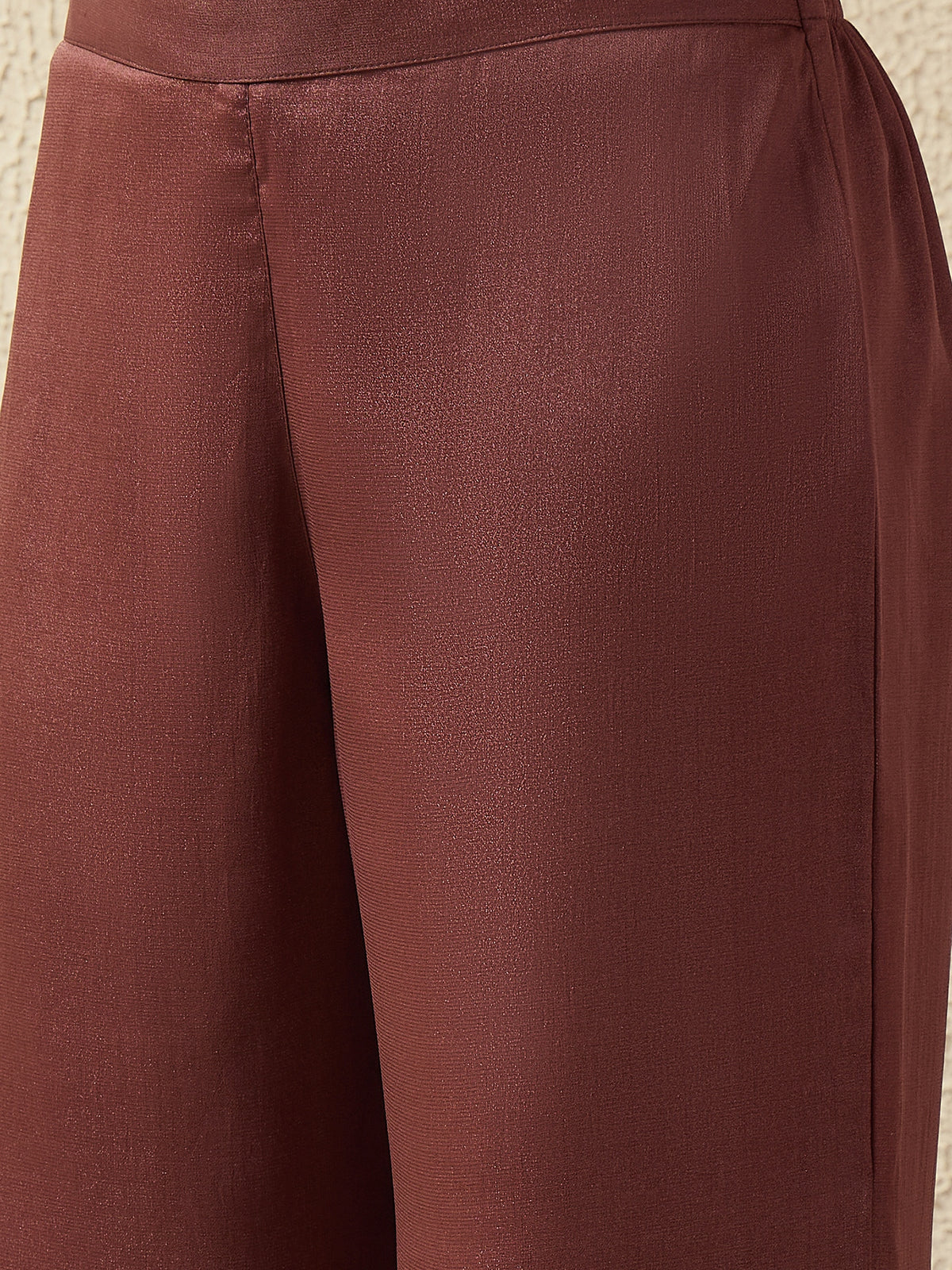 Elegant Brown Kurta Set with Sheer Dupatta