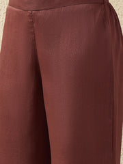 Elegant Brown Kurta Set with Sheer Dupatta