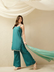 Elegant Rama Kurta Set with Sheer Dupatta