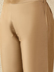 Elegant Gold Embroidered Kurta Set with Sheer Dupatta