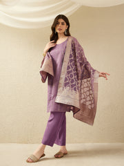 Elegant Lavender Kurta Set with Dupatta