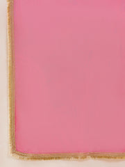 Pink Embellished Kurta Set with Dupatta