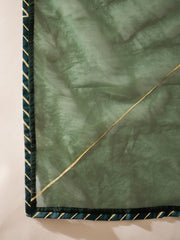 Dark Green Velvet Kurta, Pant and Dupatta
