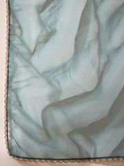 Rama Blue Velvet Kurta, Pant and Dupatta Set