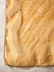 Mustard Yellow Bandhani Printed Kurta, Pant and Dupatta Set