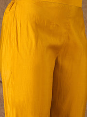Mustard Yellow Bandhani Printed Kurta, Pant and Dupatta Set
