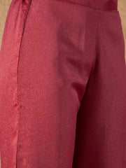 Rich Maroon Embroidered Kurta Set with Dupatta for Women | Festive & Wedding Wear