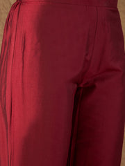 Elegant Maroon Embroidered Kurta Set with Dupatta for Women | Festive & Ethnic Wear
