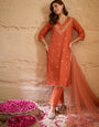Elegant Rust Orange Embroidered Kurta Set with Dupatta for Women | Festive & Ethnic Wear