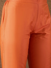 Elegant Rust Orange Embroidered Kurta Set with Dupatta for Women | Festive & Ethnic Wear