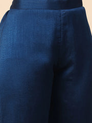 Rama Blue Embroidered Kurta Set with Dupatta for Women