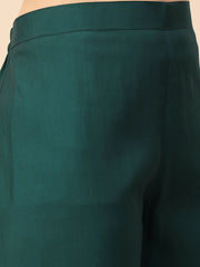 Rama Green Embroidered Kurta Pant Set with Dupatta for Women