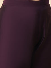 Wine Purple Embroidered Kurta Set with Dupatta for Women | Elegant Festive & Wedding Wear Suit