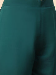 Rama Green Embroidered Kurta Set with Organza Dupatta | Elegant Festive Wear for Women
