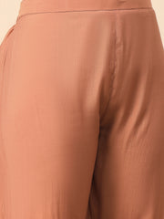 Peach Silk Blend Embroidered Kurta Set with Dupatta for Women | Elegant Festive & Ethnic Wear