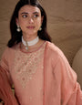 Elegant Peach Embroidered Kurta Set with Dupatta for Women | Festive Ethnic Wear Suit Set