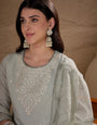 Elegant Pistachio Green Embroidered Kurta Set with Dupatta for Women | Festive & Ethnic Wear