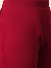 Elegant Maroon Embroidered Kurta Pant Set with Dupatta for Women | Festive Party Wear Ethnic Suit