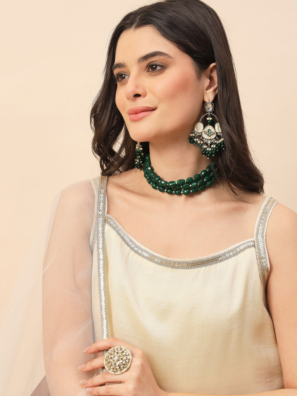 Off White Straight Kurta Pant Set with Organza Dupatta for Women