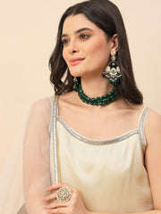 Off White Straight Kurta Pant Set with Organza Dupatta for Women