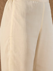 Elegant Off-White & Coral Ombre Embroidered Kurta Set with Dupatta for Women